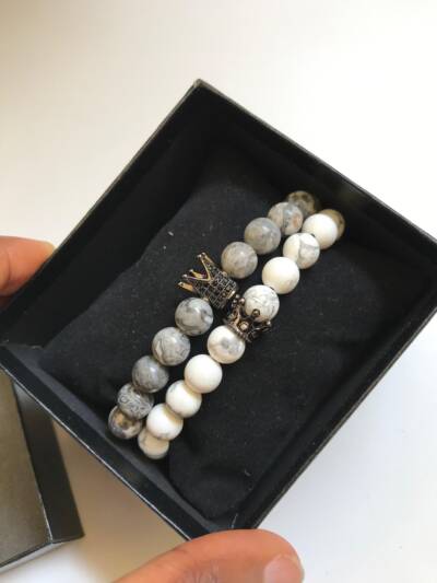 Map Jasper & White Howlite His and Hers