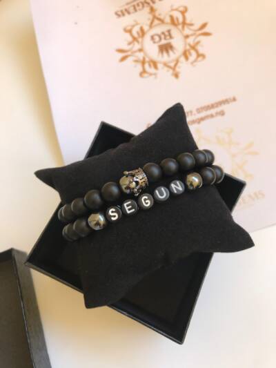 Black Matte Gemstone Bracelet