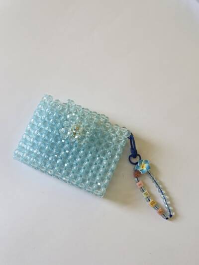 Customisable blue card holder (double-sided)