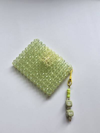 Customisable Lemon green & yellow card holder