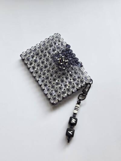 Customisable Clear & through black card holder