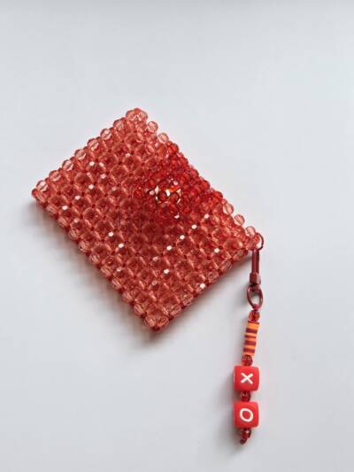Customisable Orange & Red card holder