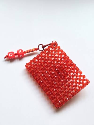 Customisable Orange & Red card holder - Image 2