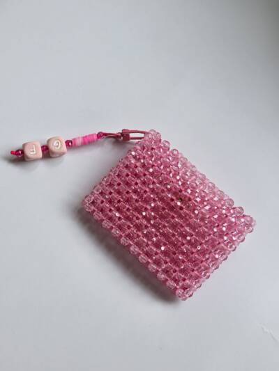 Customisable Pink two tone card holder - Image 2